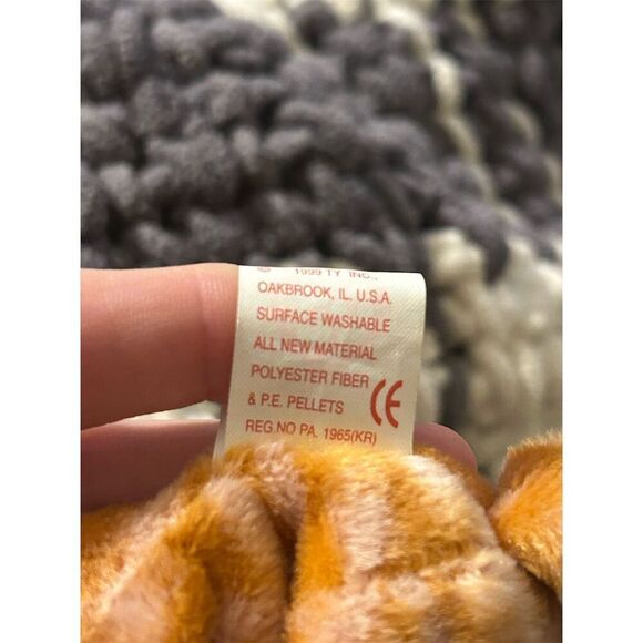 Ty Beanie Baby Amber the Cat 1999 with Hang Tag Orange Plush Toy - Picture 5 of 8